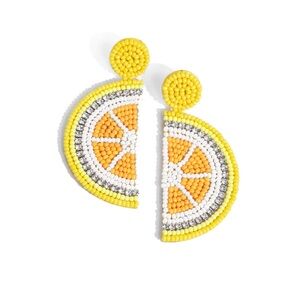 Lemon Seed Bead Earrings
